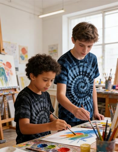 Image of Boys Tie Dye Shirt Size 4-14 Hippies Senior Rainbow Tees T Shirts for Kids | Tees T shirts for Kids