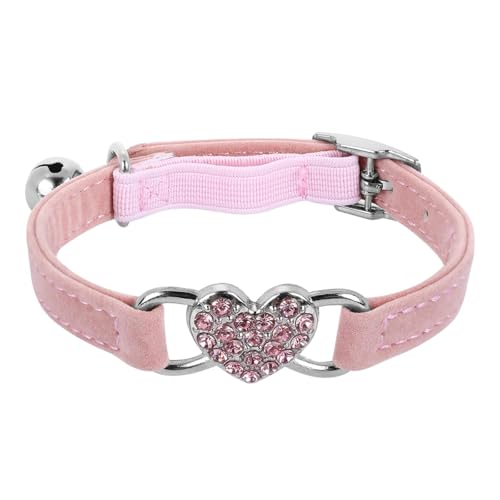 Hsthe Sea Collare per Cani e Gatti con Strass a Forma di Cuore oceanico, Design Regolabile con Diamanti floccati Colorati con campanella, Collare per Cucciolo e Gattino