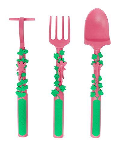 Constructive Eating Plate and Utensils Set - USA-Made Toddler Dinnerware with Divided Plates (Garden Fairy)