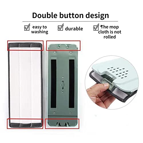 AnraM Wischmopp/flacher Bodenwischer Haushalt 2-teiliger Mikrofaser-Mopp freihändiger Scheuermopp Nass- und Trockenreinigungsset Flacher Mopp mit Eimer Bodenreinigungssystem (Farbe: Blau Grau Set) – Bild 5