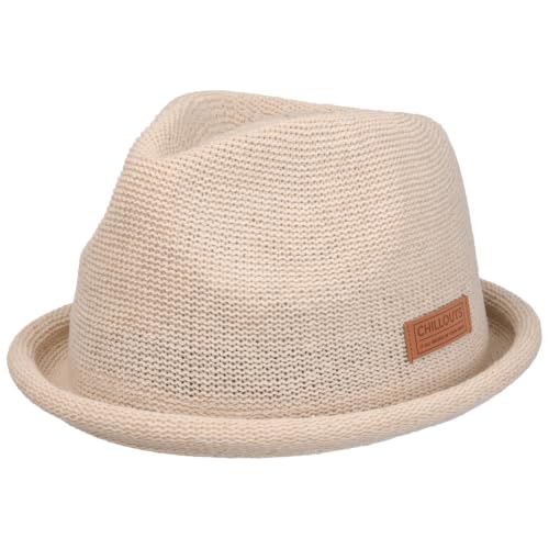 CHILLOUTS Tocoa Hat - Pork Pie Hut Herren/Damen 100% Polyester Unisex Sommer Trendhut Crushable Adjustable Natural L-XL