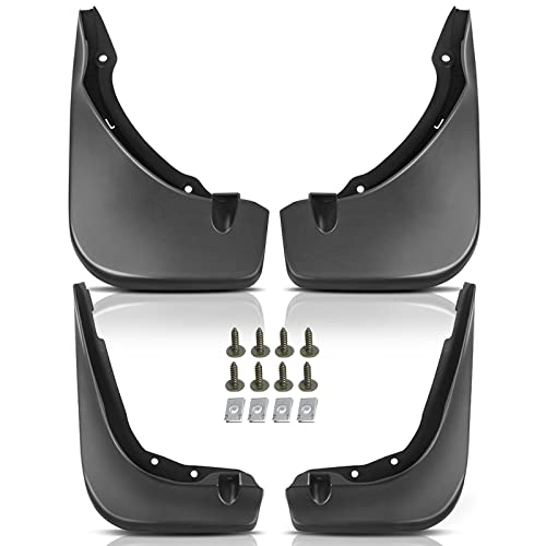 Image of YHTAUTO Set of 4 Mud Flaps Splash Guards Accessories Replacement for Mercedes-Benz C180 C200 C300 2015-2016 Sedan, Front and Rear LH RH, Black
