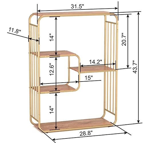 Inmiss Etagere Bookcases Shelves Display Shelf, Book Storage Rack Organizer For Home Office, Small Space, 4-Tier Bookshelf, Modern Living Room Shelves #TOP1