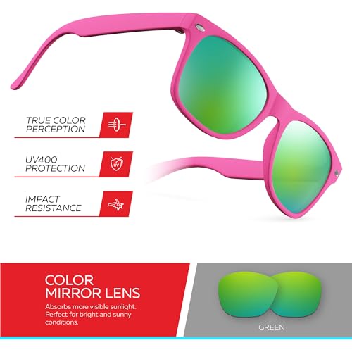 Image of Retro Rewind Kids Sunglasses for Boys Girls Age 3-12 - Shatterproof UV400 Toddler Children Sun Glasses