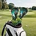 ELEQIN Golf Head Covers Fits Driver Golf Club Head Covers Orang Novelty Sleeve Waterproof Leather Headcovers Outdoor Sports Accessories for Golfers Men Birthday Gift