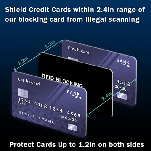 RFID Blocking Card - 5 Pack, Contactless NFC Credit Card ID Protection Safe Bank Card Passport Entire Wallet Purse Shield Protector Blocker Guard (Pack of 5)4