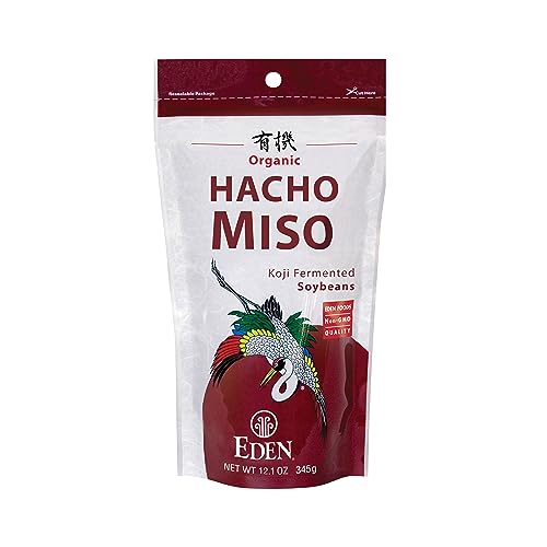 Eden Organic Hacho Miso, Traditionally Made in Japan, Soy, Koji, Rich in Umami, Dark Red, Aged 3 Years, Hatcho, 12.1 oz