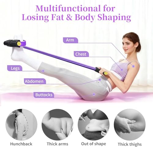 Image of Pull Reducer 4-Tube Elastic Yoga Pedal Puller Resistance Band, Natural Latex Tension Rope Fitness Equipment, for Abdomen /Waist /Arm /Leg Stretching Slimming Training