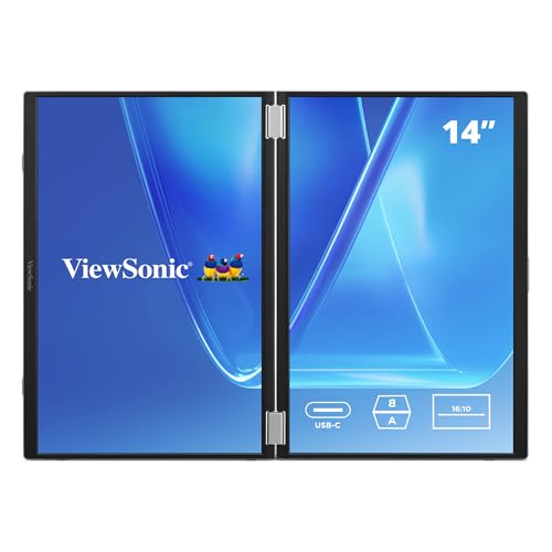 Image of ViewSonic VG1457 Dual Screen 14 Inch 1200p Portable Monitor, Foldable IPS