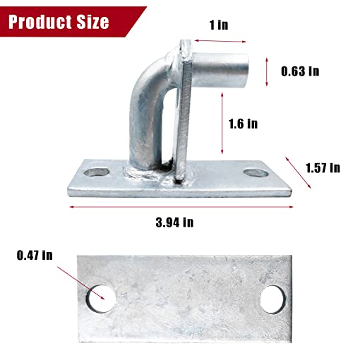 Image of 2 Pack Wall Mount Gate Hinges, Heavy Duty Chain Link Fence Gate Hinges with 5 /8 Hinge Pin for Fences & Farm Gates (Screws Not Included), Silver