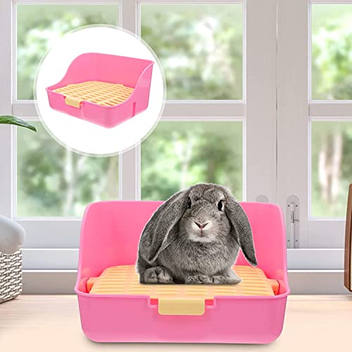 MMBOX Rabbit Cage Litter Box Easy to Clean Potty Trainer for for Small Animal/rabbit/guinea Pig/ferret (pink)