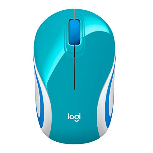 Mini Mouse sem fio Logitech M187 com Conexão USB e Pilha Inclusa - Verde Água