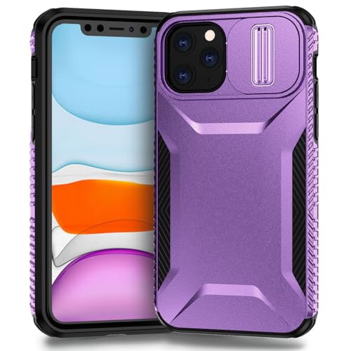 Coque iPhone 11 Pro Max violette robuste avec clapet de protection pour caméra