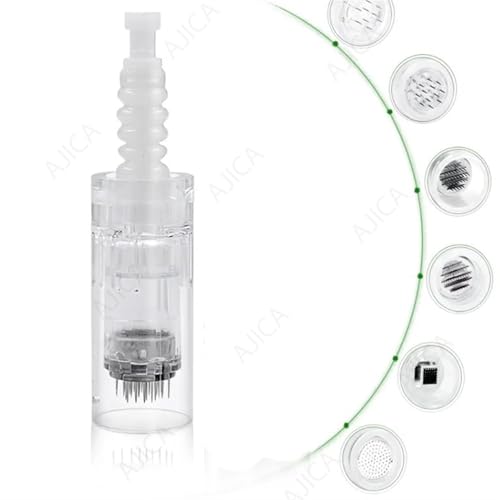 Image of Derma Pen Needles Cartridge 12 Pin | 36 Pin | Nano Needle Cartridge Tip For A1 & A6 Derma Pen Electric Auto Micro Stamp Derma Anti-Aging Pack of 3 (White, 12 Pin)