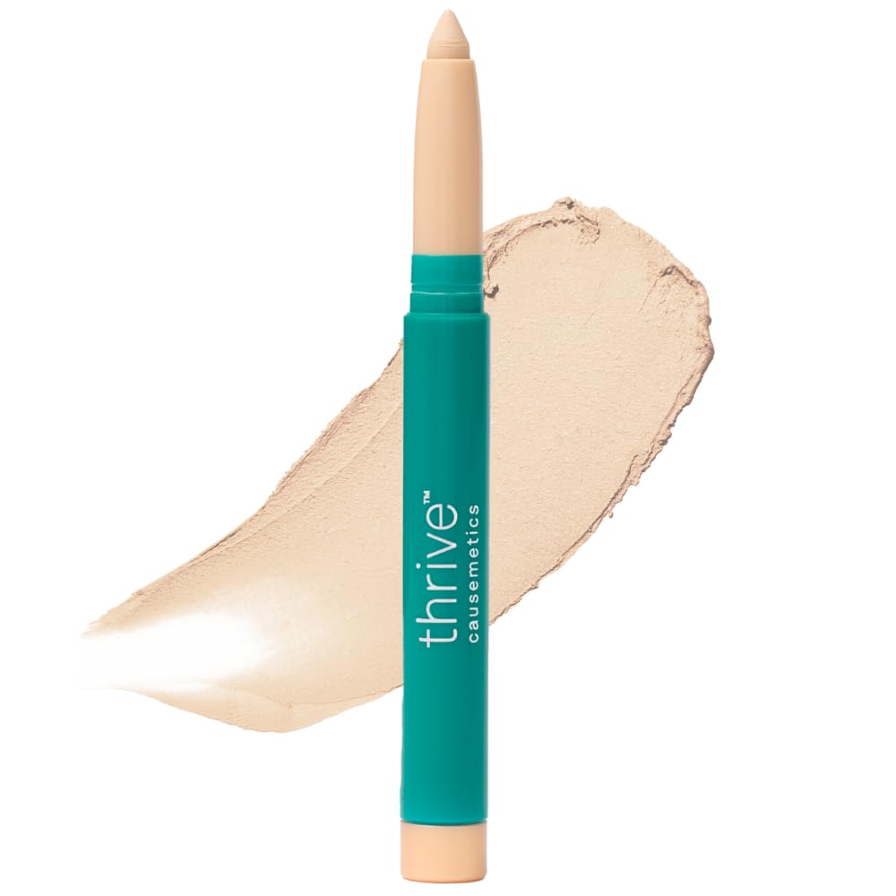 Thrive Causemetics Brilliant Eye Brightener Stick, Light Cream Matte Shade | Eyeshadow Stick, Waterproof Cream-to-Powder Eye Highlighter, Crease Resistant, Built-In Sharpener, Vegan, Blythe Shade