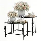 JAYEUW Black Boutique Nesting Tables Set