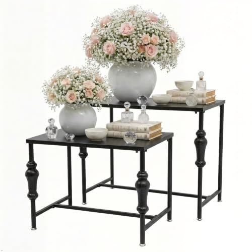 JAYEUW Retail Display Tables Black Boutique Nesting Tables