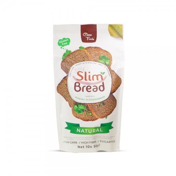 Mezcla de pan CleanFoods de 85 calorías para hornear I 10 x 50 g (10 x pan) I Solo 85 calorías/15 g de fibra por pan horneado I Preparación en 15 minutos