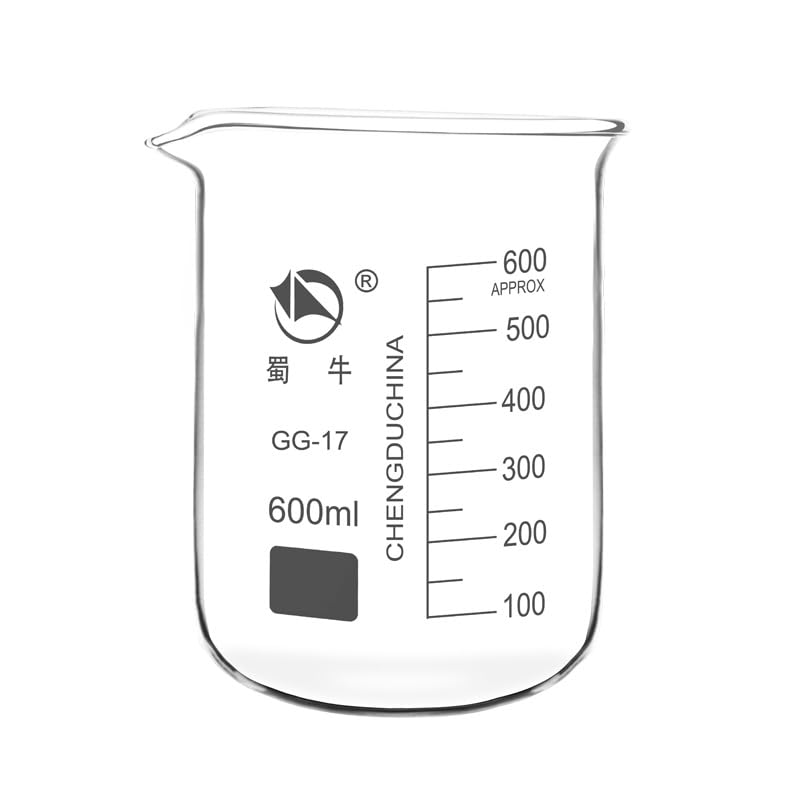 Szklana zlewka z podziałką, Zestaw laboratoryjnych zlewek ze szkła borokrzemianowego o niskiej formie GG-17 25-10000ml(1000ml)