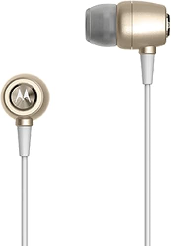Miniatura 2 de Motorola SH009GD Auriculares de metal, dorado, IPX4 impermeables, ligeros, auriculares con cable intrauditivos, aislamiento de ruido, micrófono en