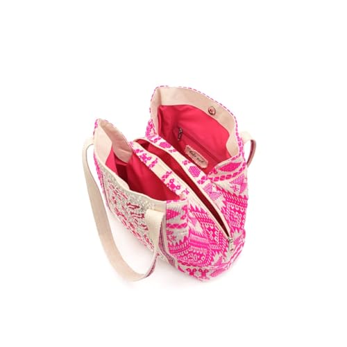 Image of Boho Girl Spacious and Stylish Handbag with Button Closure | Made of Cotton Material | For Daily and Office Use | Ladies Handbag Purse For Daily & Office Use | Double Shoulder Straps