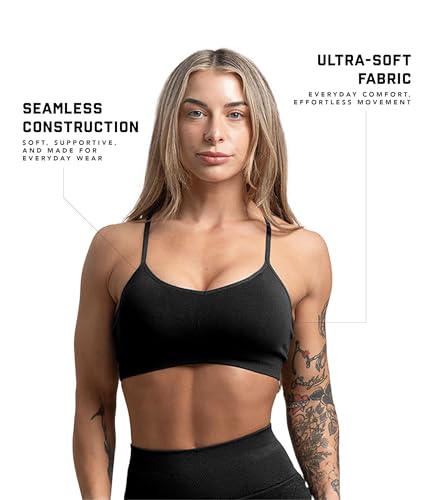 Image of Gymreapers Seamless Sports Bra for Women - Wireless Compression Padded Supportive Bras for Gym, Yoga, & Fitness