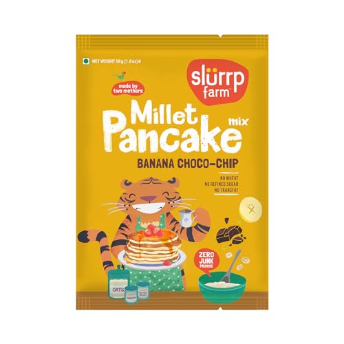 Image of Slurrp Farm FREE Pancake Mix with Choco Crunch Cereal | No Maida, No Refined Sugar, No Added Colour | Ragi Stars and Moons | Healthy Breakfast for Kids | 400g + 50g Free
