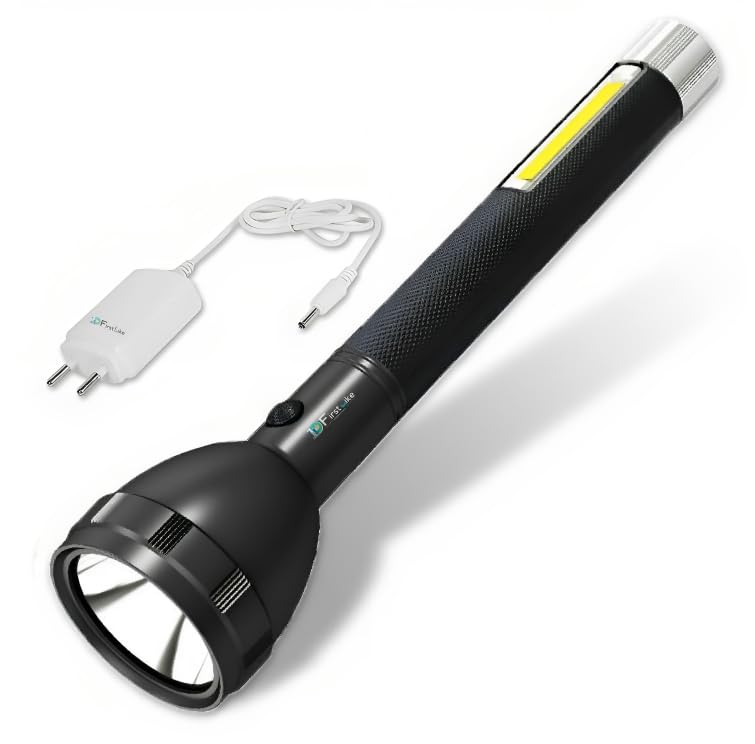 Sponsored Ad - 50W Dual Mode Waterproof Power Full Rechargeable Long Range Torch Up to 1 Km with COB Backlight (50W + COB)