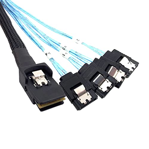 Cable Mini SAS SFF-8087 a 4 SATA 7pin 1M miniatura 4