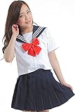 [ランティス] セーラー服 半袖 セット 女子高生 ハロウィン 制服 男女兼用 歓送迎会 XL 半袖白 赤リボン