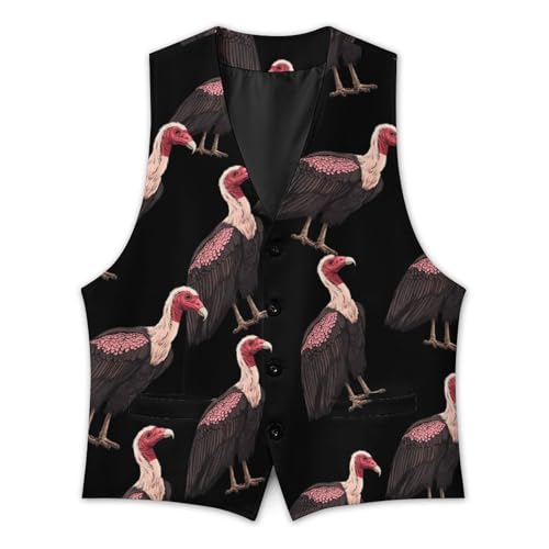 Turkeys Vulture Casual Suit Vest for Men Formal Business Dress Regular Fit Waistcoat Tuxedo2