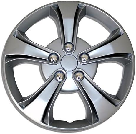 TuningPros WSC-616S14 Hubcaps Wheel Skin Cover 14-Inches Silver Set of 4