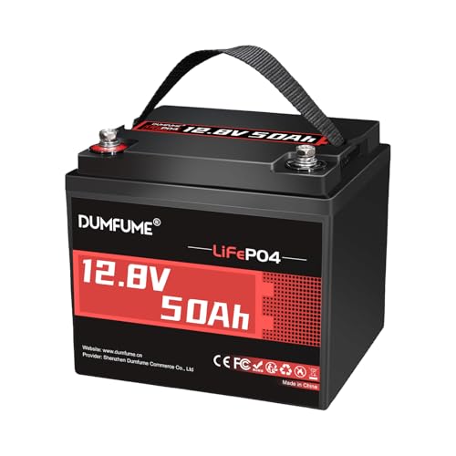 12V 50Ah LiFePO4 Battery, 50A BMS 640W Rechargeable Lithium Iron