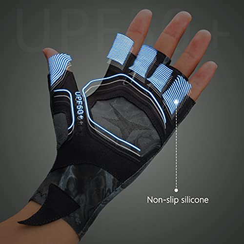 Aceship Fishing Gloves Upf50+ Fishing Gloves Uv Protection Gloves Hunting Gloves Men Women For Outdoor, Rowing, Kayaking #TOP2