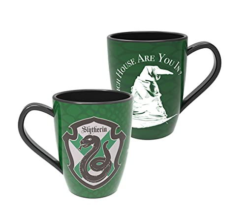 WOW! STUFF Harry Potter Sorting Hat Mug - Slytherin | Heat Reveals The Hidden Hogwarts House | Thermal Pattern Change, Black