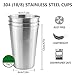 Voloop 6 Pack 16 Ounce Stainless Steel Cups Shatterproof Pint Drinking Cups Unbreakable Premium Metal Drinking Glasses for Kids and Adults(6 Pack, Silver)