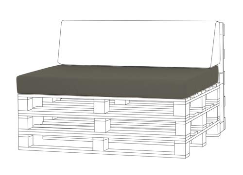 Shopisfy Outdoor Garden Pallet Furniture Seating Corner Sofa - Seat Cushion Grey