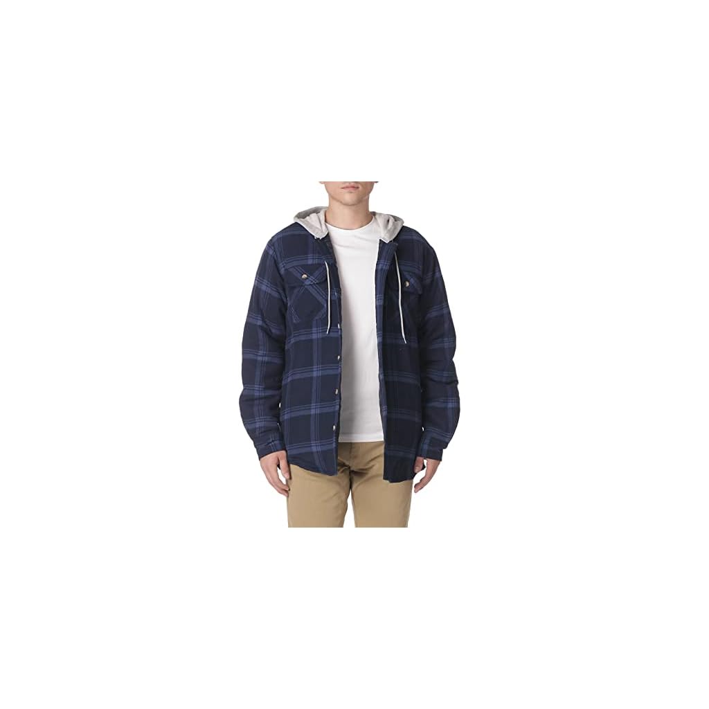 Wrangler-Authentics-Mens-Long-Sleeve-Quilted-Lined-Flannel-Shirt-Jacket-with-Hood
