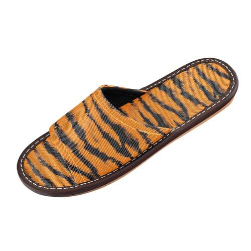 Women Men House Slippers Open Toes Travel Shoes Shower Slippers Tiger Print for Bathroom Pool Hotel Spa Beach3