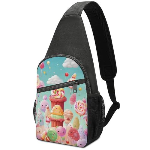 Mochila deportiva tipo sling Candy Happy para senderismo