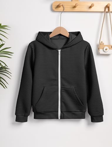 OBEEII Girls Zip Up Hoodies Sweatshirt Long Sleeve Sweatshirt with Pockets Running Top Cute Fall Winter Clothes 5-14 Years3