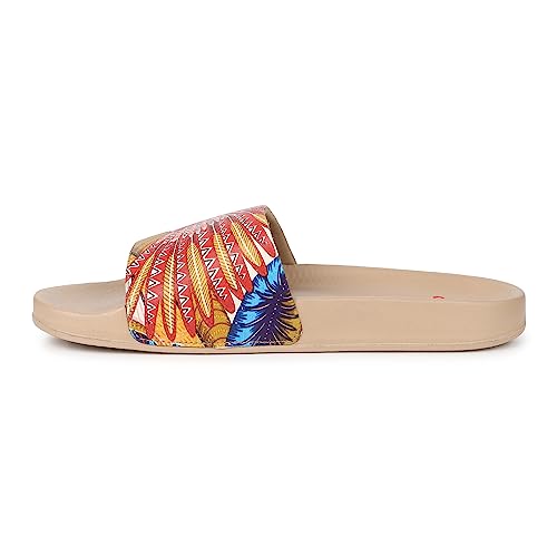 Image of YOHO Tropica Printed Comfortable Women Slides | Stylish Rainy Footwear & Waterproof Monsoon Sandals | Soft Inner Lining On Strap
