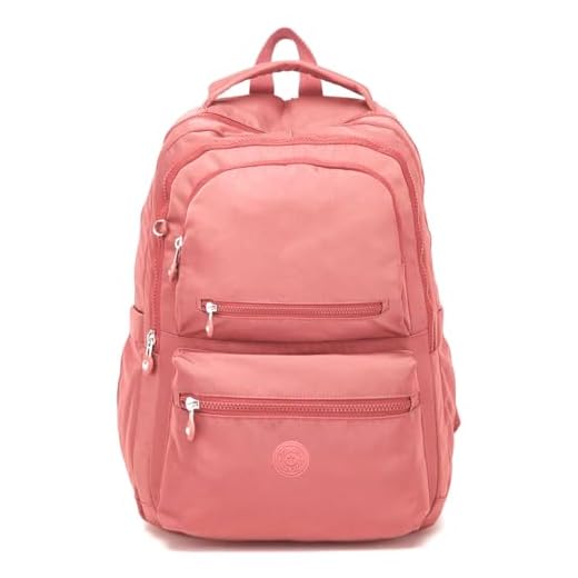 Mochila Escolar Bolsa Fofa Impermeável Viagem Trabalho Fashion Mochilas Para Notebook Feminina Masculina Moderna Leve Linda (Coral)