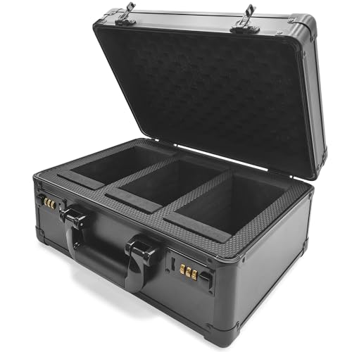 OIHYA Graded Card Storage Box, 105+ 3 Row Sports Card Case with Portable Handle, Password Lock, No Flake EVA+ Foam, for PSA FGS BGS & SGC