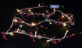 Christmas Concepts® 2M Ivory Beaded Garland 20 Warm White LED Lights - Home - Christmas Lights - Fairy Lights