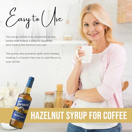 Jimoco® Syrup Pump Dispenser + Torani® Sugar Free Hazelnut Syrup, 25.4 oz - Coffee Syrup Pump & Flavoring Bundle