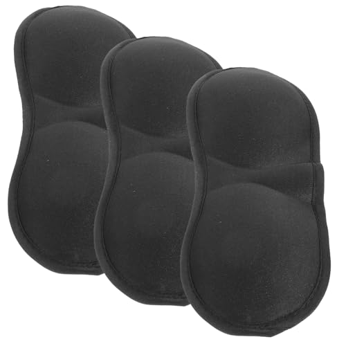 QUMIIRITY 3個 立体遮光アイマスク 調節可能な洗えるスリープマスク 男女兼用 オフィス 旅行 昼寝用 快適通気素材 ブラック