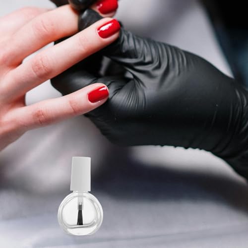 Frascos vacíos de esmalte de uñas de vidrio transparente de 10 ml con pincel integrado 5