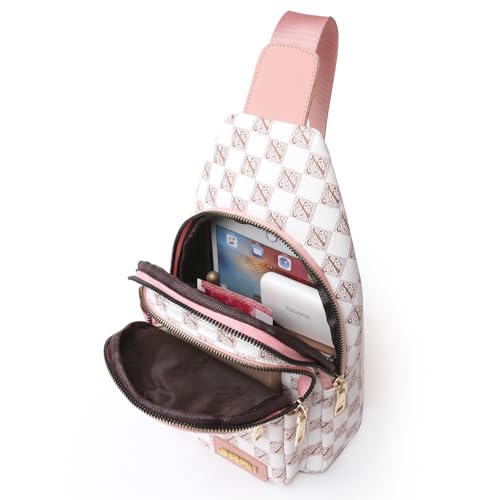 Hebetag Leather Sling Bag Casual Crossbody Daypack for Women Lady Outdoor Travel Camping Hiking Fishing Shoulder Chest Pack2