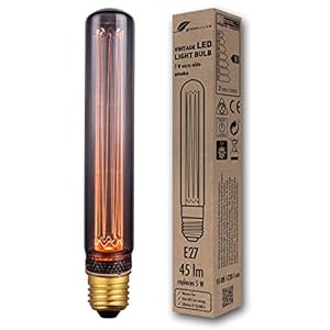 greenandco® ledlamp in retrostijl, sfeerverlichting, Edison gloeilamp, 2000 K, extra warmwit, 320°, 230 V, flikkervrij, niet dimbaar., E27 T30., Verpakking van 1